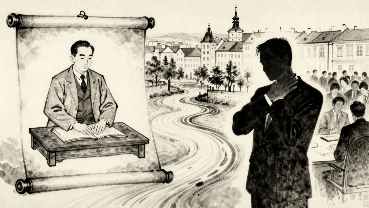 Historický přechod od japonských kořenů k modernímu stresu v Česku
